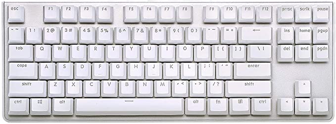G.SKILL KM360 Professional Tenkeyless Mechanical Keyboard, Cherry MX Red, ABS Dual Injection Keycap, (White)