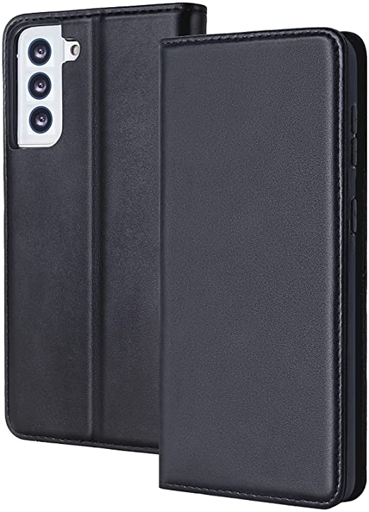 NOUSKE for Samsung S21 Plus Case,Leather Flip Stand Wallet Case for Women/Men,[RFID Protective] TPU Bumper Phone Cover Compatible with Samsung Galaxy S21  5G(6.7"),Elegant Black