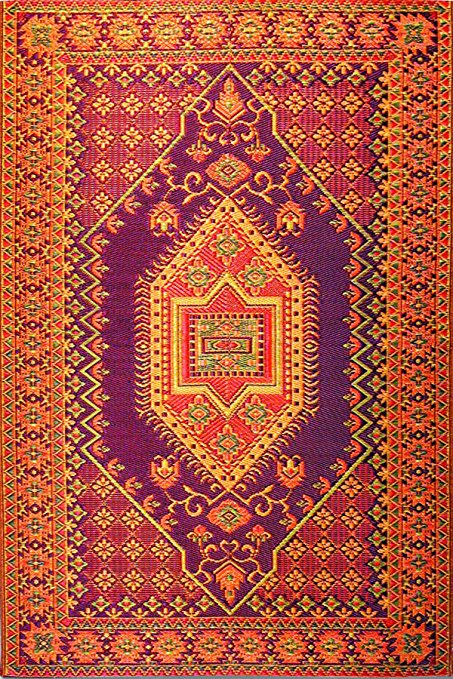 Mad Mats Oriental Turkish Indoor/Outdoor Floor Mat, 5 by 8-Feet, Rust