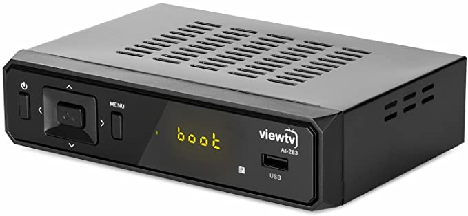ViewTV AT-263 ATSC Digital TV Converter Box and HDMI Cable w/Recording PVR Function/HDMI Out/Coaxial Out/Composite Out/USB Input