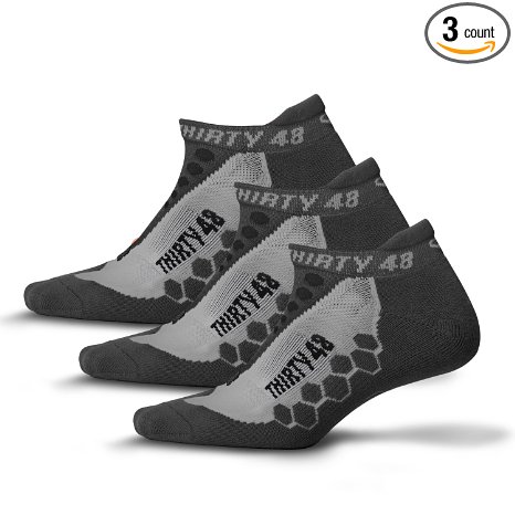 Thirty48 Running Socks Unisex, CoolMax® Fabric Keeps Feet Cool & Dry; 1,3&6 Pairs