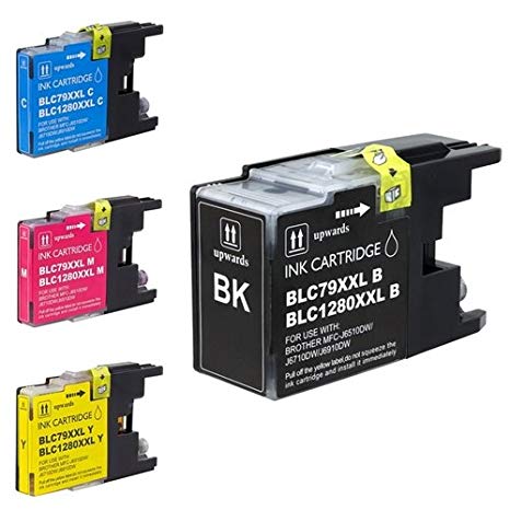 4-Pack Set Extra High Yield Ink Cartridges, BK / C / M / Y Compatible with Brother LC79