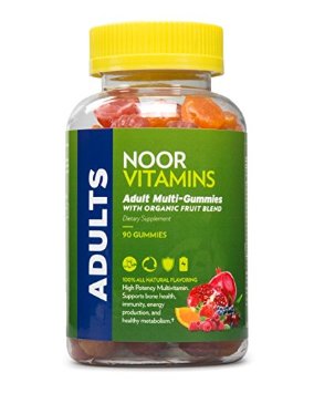 NoorVitamins Adult Gummy Multivitamins with Organic Fruit Blend - 90 Count - Halal Vitamins