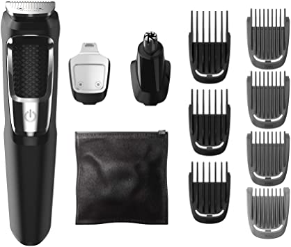 Philips Norelco Multigroom Series 3000, MG3750/50, Beard Face and Body Hair Trimmer for Men, 13 Attachments - NO Blade Oil Needed