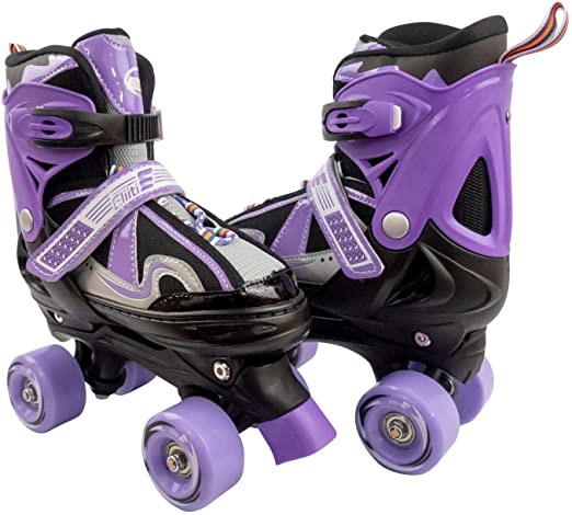 ELIITI Kids Quad Roller Skates for Girls Boys Adjustable Size 10J to 6