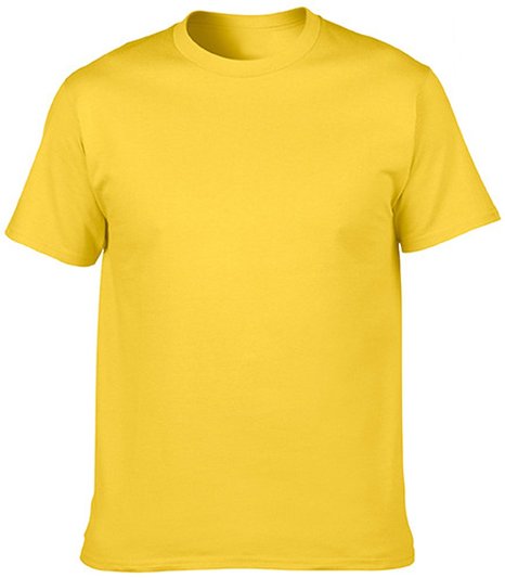 Mrignt Mens Cotton Round-collar Loose-fit Short Sleeve T-shirt