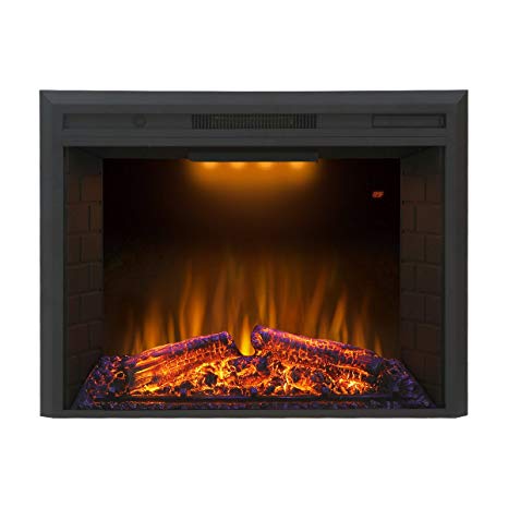 Valuxhome Houselux 30" 750W/1500W, Embedded Fireplace Electric Insert Heater, Fire Crackler Sound