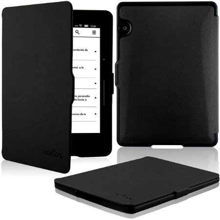 HOTCOOL Amazon Kindle Voyage Case Cover - The Thinnest And Lightest PU Leather 201n Case For 2014 Version Amazon Kindle Voyage Will Not Fit Kindle PaperwhiteWith Smart Auto SleepWake feature Black