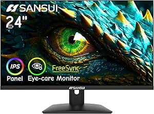 SANSUI Computer Monitor 24 inch IPS Eye Care 1080P Display HDMI,VGA Ports with 178° Viewing Angle/Frame-Less/Tilt/VESA Compatible for Office and Home(ES-24X5AL) (Renewed)