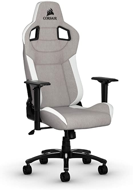 CORSAIR T3 Rush, Fabric Gaming Chair, Gray/White