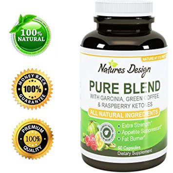 Pure Garcinia Cambogia Extract   Green Tea Raspberry Ketones   Green Coffee Bean Extract - Extra Strength Potent And Pure Blend Formula For Weight Loss In Men And Women By Natures Design