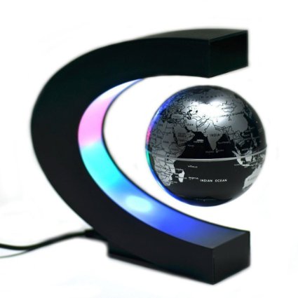 Yosoo Funny C Shape Magnetic Levitation Floating Globe World Map LED Light