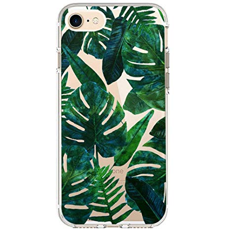 Case for iPhone X/Xs Ultra Slim Crystal Clear Premium Flexible Silicone Gel TPU Skin Tropical Leaf Palm Monstera Banana Leavs Protective Cover for iPhone X/Xs ，Monstera