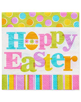 American Greetings 4933578 Hoppy Easter Lunch Napkins, 16 Count, Party Supplies, Multicolored