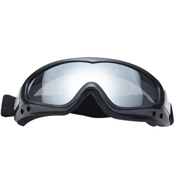 JIAEN Snow Goggle Optical Spectacal Compatible 100% Uv Protection Anti Fog Ski Goggles Snowboard Goggles Mountaineering goggles Motorcycle goggles (Silver)