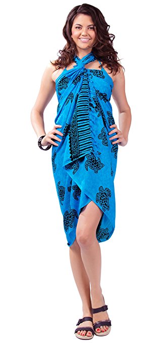 1 World Sarongs Womens Turtle Swimsuit Cover-Up Sarong in your choice of color