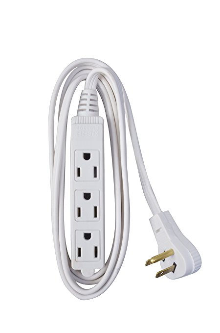 Coleman Cable 35178801 6-Foot Flat Plug Extension Cord with 3-Outlet Strip