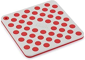 Joseph Joseph Duo Spot-On Set of 2 Silicone Trivets, Grey/Red