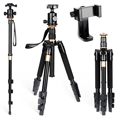 Rovtop Camera Tripod Canon Tripod with 360°Panorama Ball Head Tripod Ideal for Camera Travel and Work with Carry Bag