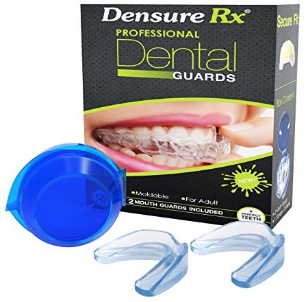 Densure Rx Mouth Guards- Pack Of 2- Professional Dental Guards- Clinically Tested- Relief From Bruxism, TMJ, Teeth Grinding-Adjustable size-Protection...for Atheletes