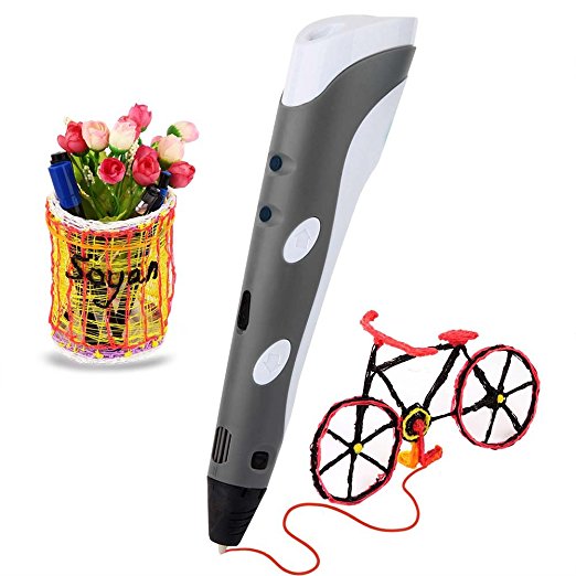 Soyan Standard 3D Printing Pen for Kids, with ABS Filament Sample and Drawing templates (Gray)