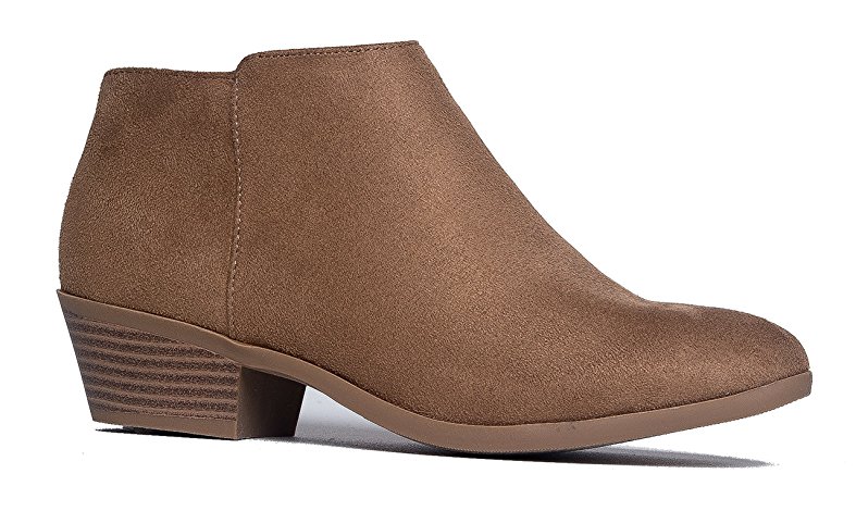Western Ankle Boot Cowgirl Low Heel Closed Toe Casual Bootie