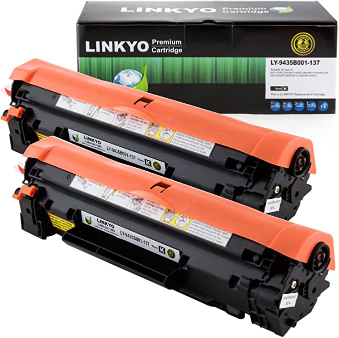 LINKYO Compatible Toner Cartridge Replacement for Canon 137 9435B001AA (Black, 2-Pack)