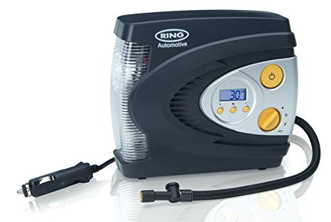 Ring RAC630 12V Automatic Digital Compressor with LED Work and Safety Light, Inflates Fully deflated car tire in Under 3 Minutes