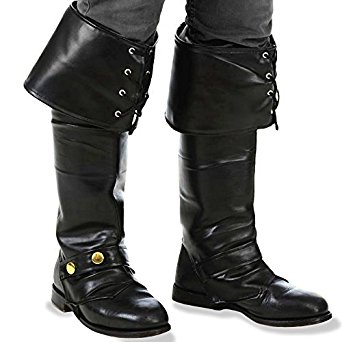 Kangaroo's Deluxe Black Pirate Vinyl Boot Covers / Boot Tops