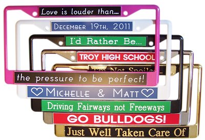 Custom License Plate Frame PERSONALIZE On Line Now