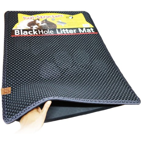 Blackhole Cat Litter Mat - Super Size Rectangular 30 X 23 - Blackhole Litter Mat