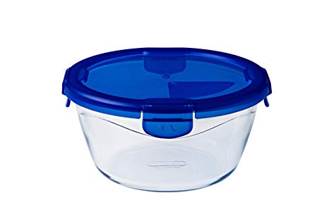 Pyrex Cook & Go rectangular glass food storage container/roaster with airtight and leakproof 4 clip locking lid – oven, freezer and microwave safe - 15x8 cm - 0,70L