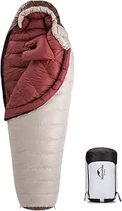 Naturehike 0 Degree Down Ultralight Sleeping Bag for Adults, 650FP Mummy Sleeping Bag Backpacking Cold Weather for Camping, Outdoor, Hiking with Compression Stuff Sack, 3-4 Seasons