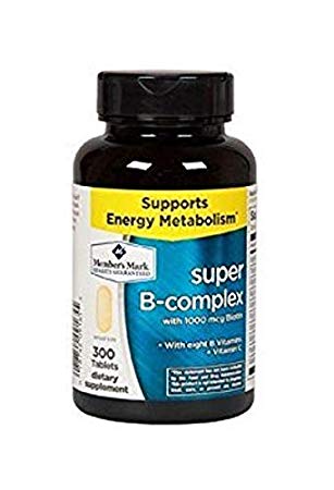 Member's Mark Super B-Complex with Biotin Vitamin B and Vitamin C (1 Bottle (300 Tablets))