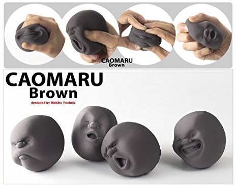 4pcs/set Vent Human Face Ball Anti-stress Ball of Japanese Design Cao Maru Caomaru-gray