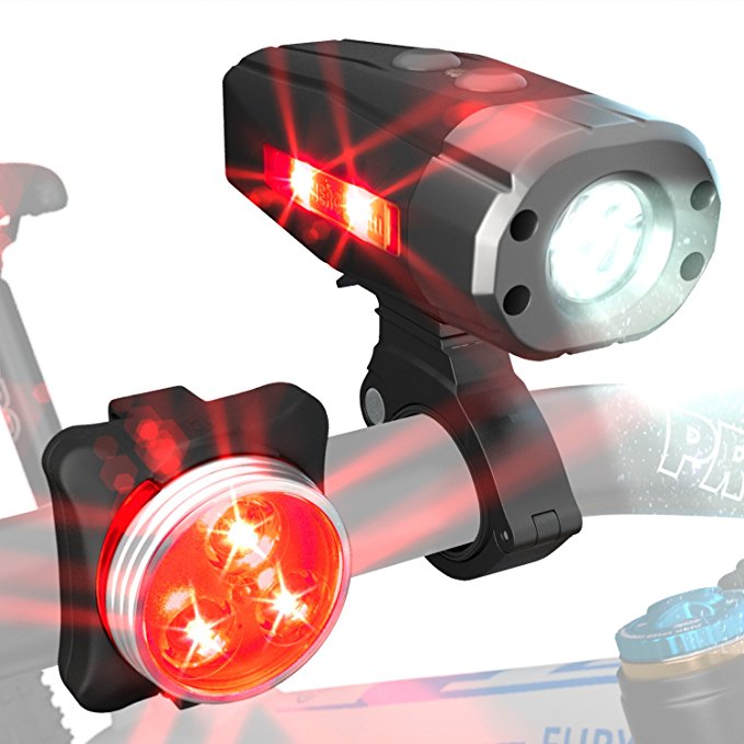 HeroBeam Ultimate USB Rechargeable Bike Light Set – Unique Side Visibility LEDs – The Safest Lighting Combination Set with Front and Rear Bicycle Lights – Easy to Install for Adults and Kids