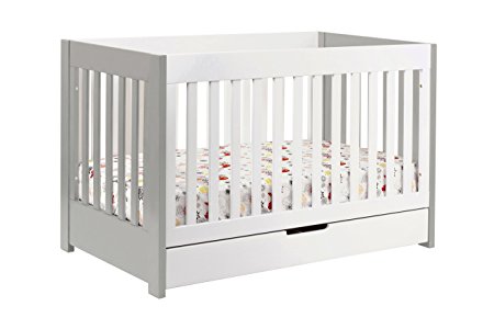 Babyletto Mercer 3-in-1 Convertible Crib with Toddler Bed Conversion Kit, Grey / White