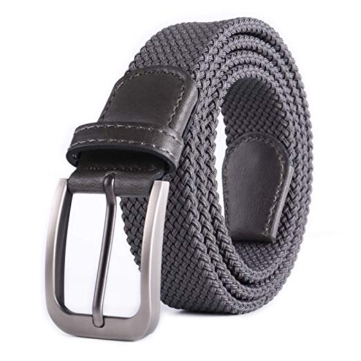 Weifert Belt for Men Braided Stretch Belt/No Holes Elastic Fabric Woven Belts