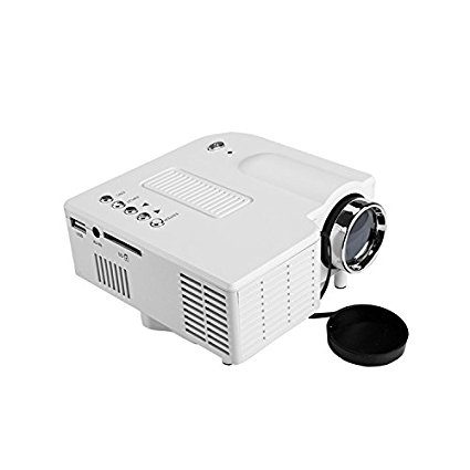 Happy Hours® Fashion Design UC28 24W 48 LUMEN Muti-port AV/VGA/USB/SD/HDMI Interface Super Clear 1920*1080 Resolution Mini Portable LED Projector LCD With 20-80 Inches Projection Size   Power Adapter   Remote Control