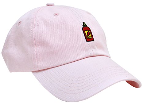 HOT SAUCE Cotton Embroidery Adjustable Baseball Cap Hat Skyed Apparel(Multiple Colors)