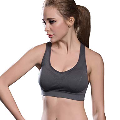 FITTIN Racerback Sports Bras - Padded Seamless High Impact Support for Yoga Gym Workout Fitness