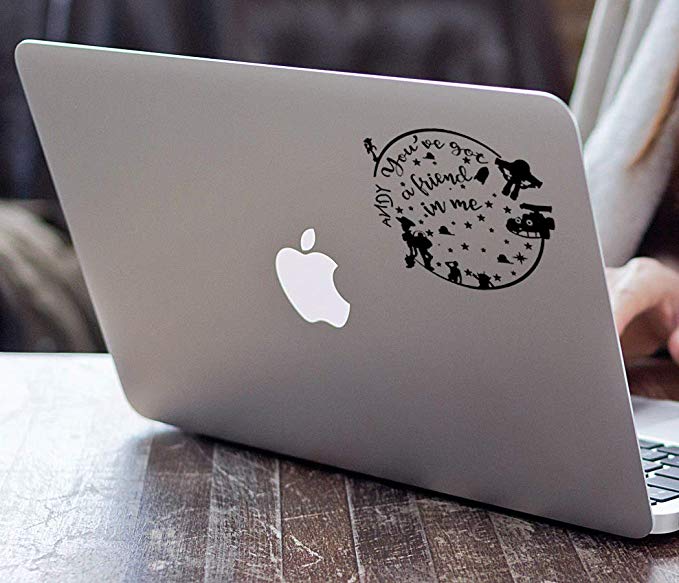 Die-cut Vinyl Decal Sticker toy story You've got a friend in me Compatible with Macbook laptop Keyboard Trackpad Car window (Black) (Deathly Hallow with Death) (4 inch)