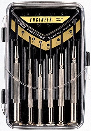 mini sized precision screwdriver set (high quality, Japanese), mixed phillips & slot head. Ideal drivers for jewellers, watchmakers. electronics etc. engineer dk-60