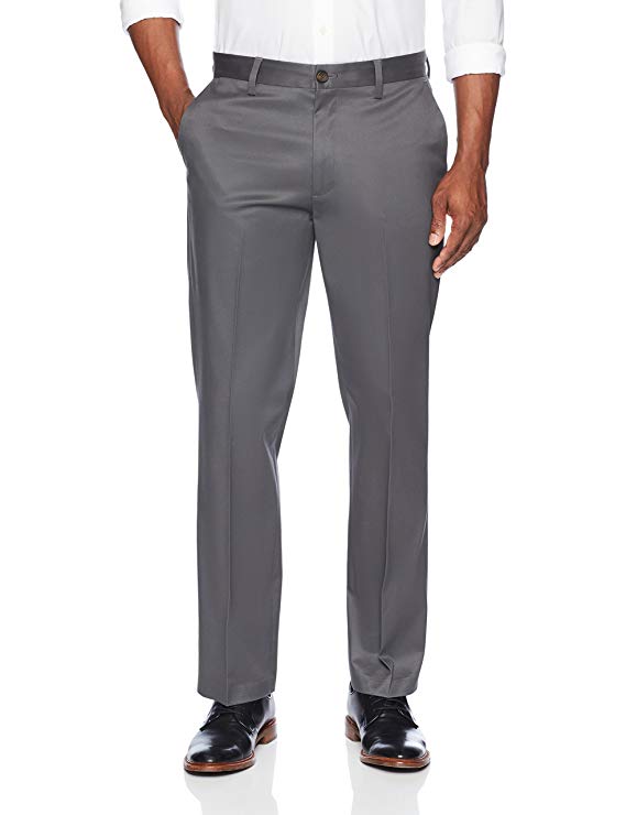 Amazon Brand - BUTTONED DOWN Men's Relaxed Fit Flat Front Non-Iron Dress Chino Pant