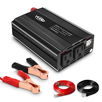 Car Power Inverter, 500W TVIRD Power Inverter,1000W SURGE Power,DC 12V to AC 110V,Dual AC Outlets and Dual USB Charging Ports for Tablets,Laptops and Smartphones,and High-Power Appliances