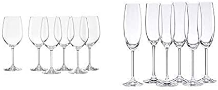 Lenox Tuscany Classics White Wine Glasses, Buy 4, Get 6, 21 ounces - 887610 and 845276 Tuscany Classics Champagne Flutes, Buy 4, Get 6