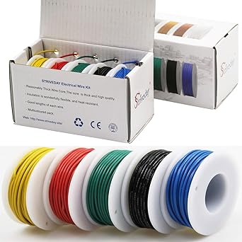 FEP Teflon High Temperature Wire of 20awg with Red Blue Green Yellow Black Colors in Box Magnet Wire. Each Color 8m