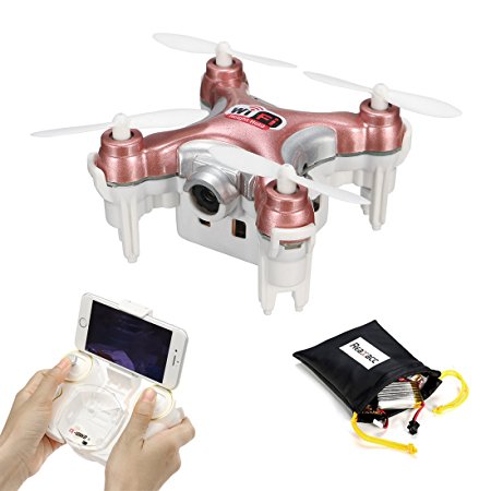 REALACC CX-10WD-TX 2.4G Remote Control 4CH 6-Axis Nano Wifi FPV Mini Quadcopter Drone with HD Camera (Rose Red)