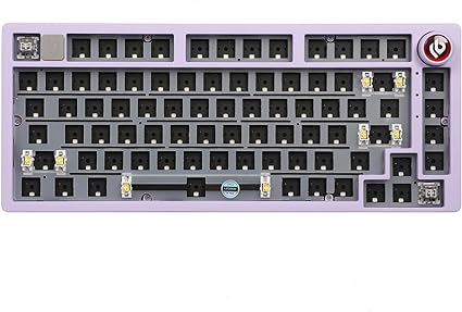 EPOMAKER x LEOBOG Hi75 Aluminum Alloy Wired Gaming Keyboard Barebones Kit, 75% Gasket-Mounted RGB Creamy Keyboard, Hot-swap Custom Mechanical Keyboard, with Mode-Switching Knob, for Win/Mac (Purple)