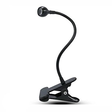 FineWish Mini USB LED Desk Reading Lamp Clip On Bed Beside Study Table Light Adjustable (Cold White)